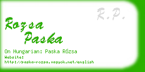 rozsa paska business card